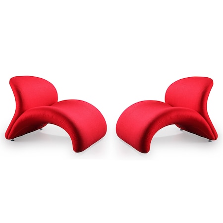 Manhattan Comfort Rosebud Accent Chair in Red, PK2 2-AC013-RD